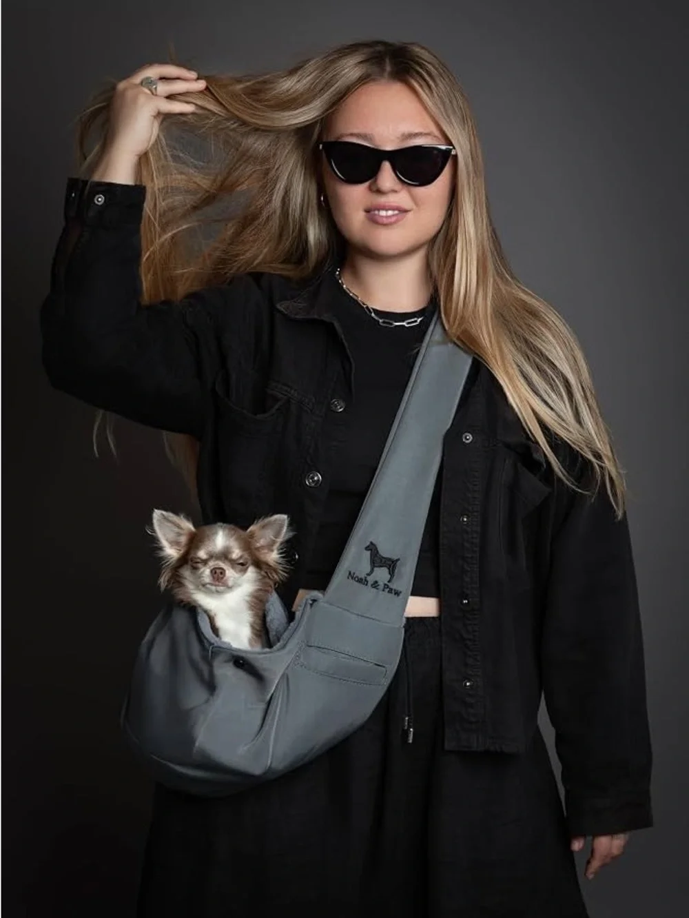 Noah & Paw Dog Sling Carrier for Small Dogs 3-10lb, Dog Sling for Small Dogs